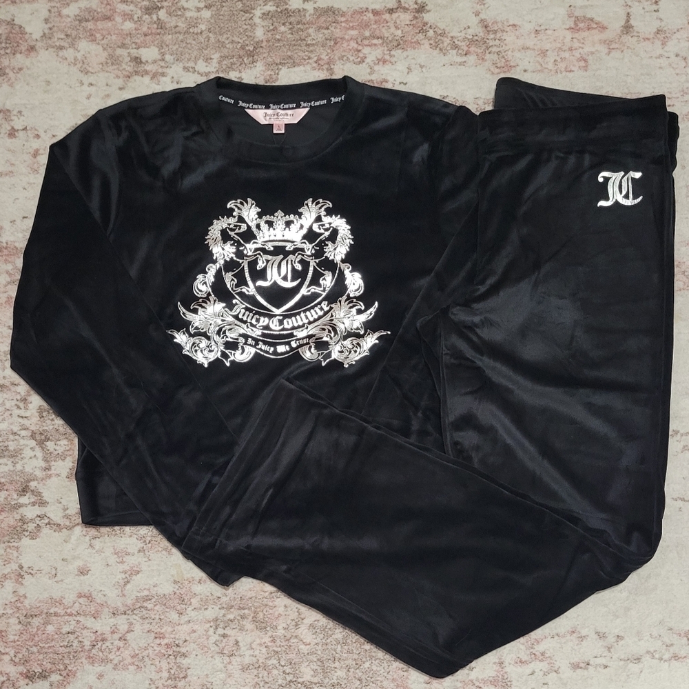 🖤Juicy Couture Black Velour Sleepwear Lounge Set - L